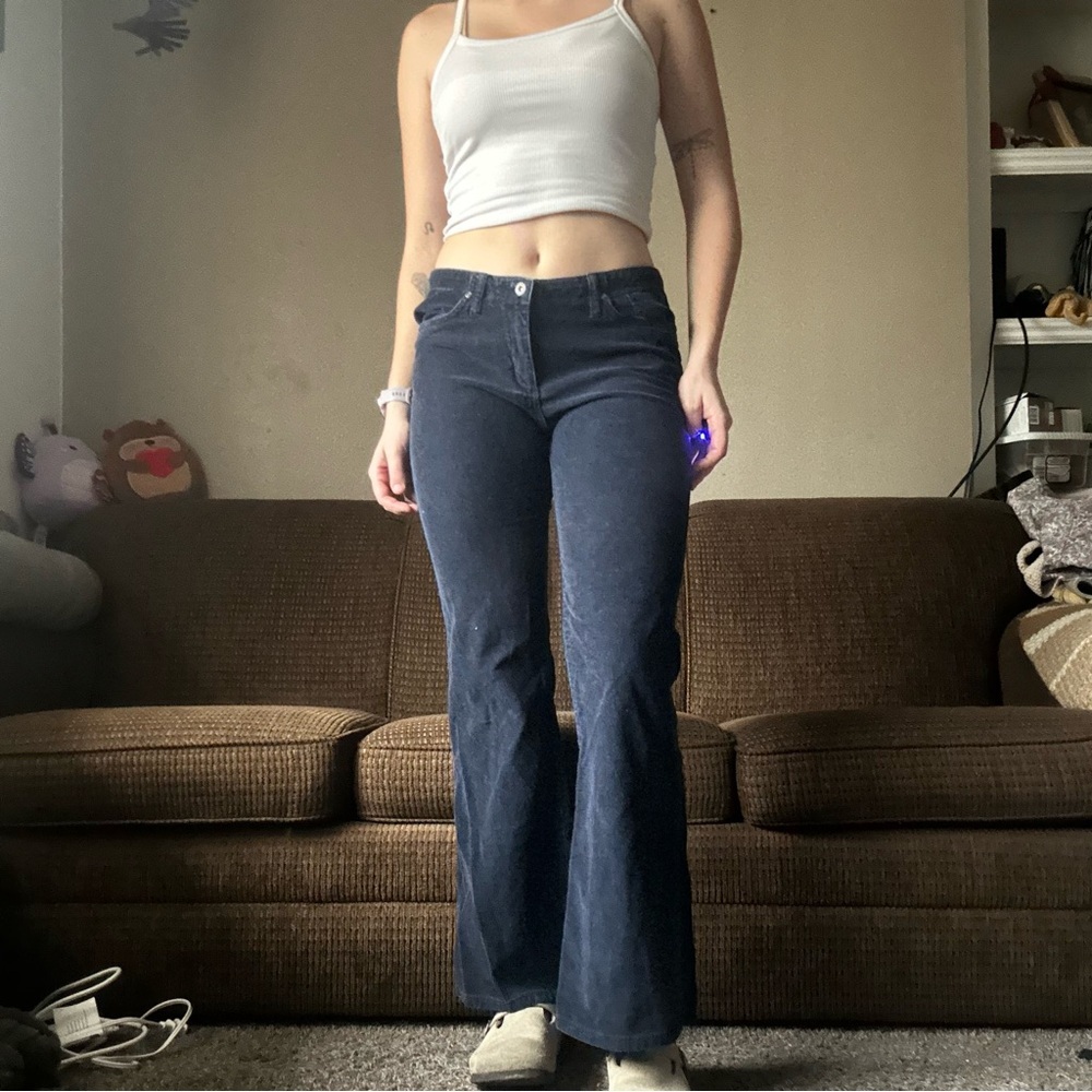 Y2K Tilt Navy Corduroy Wide Leg Pants Size 9 Skater Streetwear 2000s - Picture 6 of 8